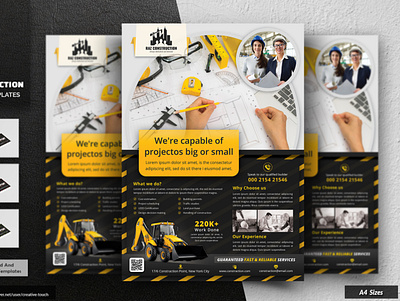 Construction Flyer advert architecture builder building business construction ad template construction company poster construction poster design contractor flyers engineering equipment flyer flyer design general construction flyer handout handyman heavy improvement industrial leaflet