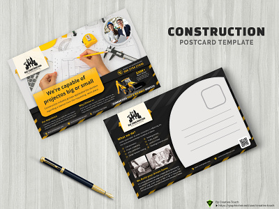 Construction postcard Template advert architecture builder building business construction ad template construction company poster construction poster design contractor flyers engineering equipment flyer flyer design general construction flyer handout handyman heavy improvement industrial leaflet