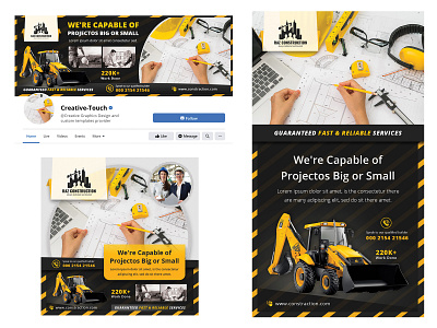 Construction Social Media Banner Set