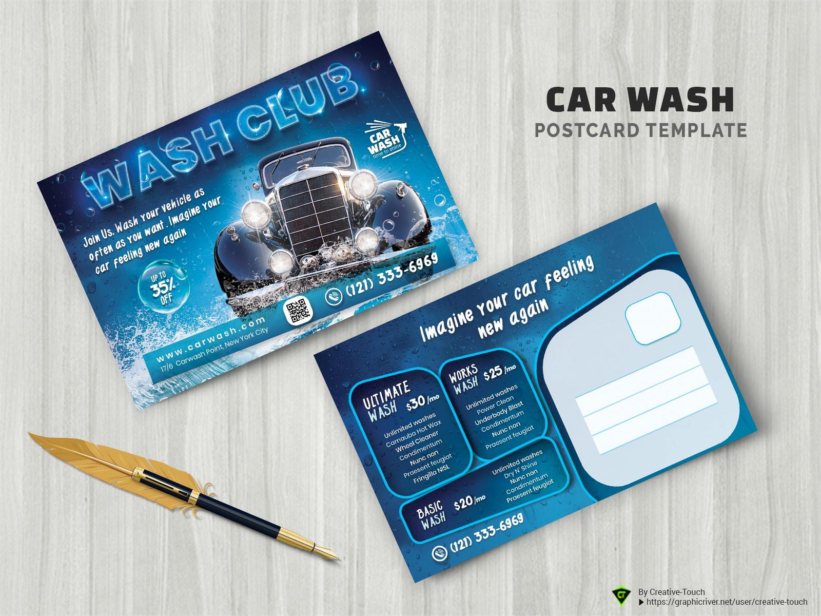 Car Wash Postcard by Nurul Abser on Dribbble