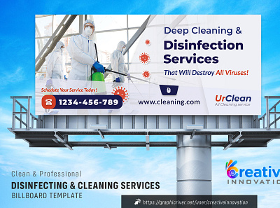 Disinfecting and Cleaning Services Billboard cleaning banner cleaning service disinfecting virus