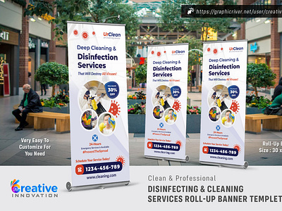 Disinfecting and Cleaning Services Roll-Up Banner