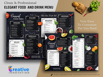 Elegant Restaurant Menu cafe cafe menu drink menu food food menu restaurant menu