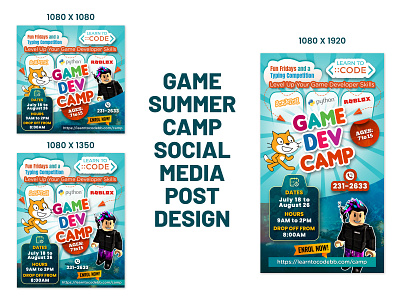 Camp Social Media Post Design cam social media ad camp kids social post