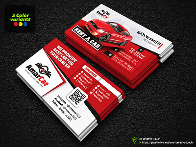 Rent a Car Business Card black business card car business card car exlusive businesscard car template red business card rent business card taxi business card