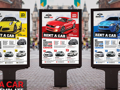 Rent a Car Poster auto ad bundle car ad car flyer car magazine car postcard car poster car template rent a car rent a car flyer taxi flyer