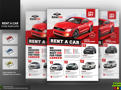 Rent a Car Flyer auto ad bundle car ad car magazine car postcard car poster car rental car template rent a car rent a car flyer taxi flyer