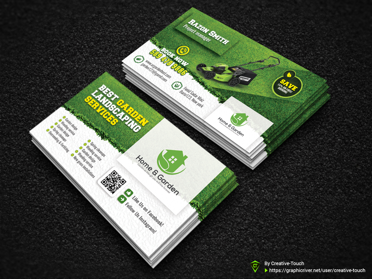Garden Business Card by Nurul Abser on Dribbble With Landscaping Business Card Template