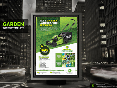 Garden Poster Template forest garden banner garden business garden flyer garden postcard garden services garden trends grass flyer poster green flyer landscape ads