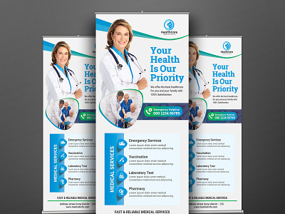 Medical Health Care Roll-Up Banner