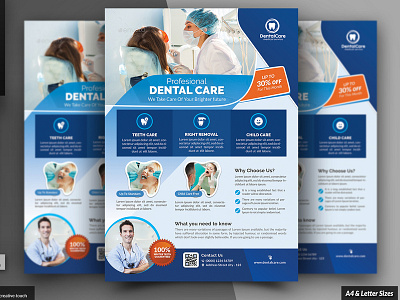 Dental Flyer Template blue business circle classy clean corporate dental dentist doctor flyer gray grey gums happiness health medical multipurpose objects pharmaceutical professional