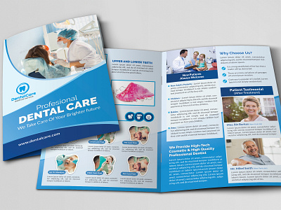 Dental Bi Fold Brochure a4 clean corporate dental dental brochure dental clinic dental flyer dentist doctor healthcare hospital identity lato medical medical brochure nurse simple simple brochure stylish tooth