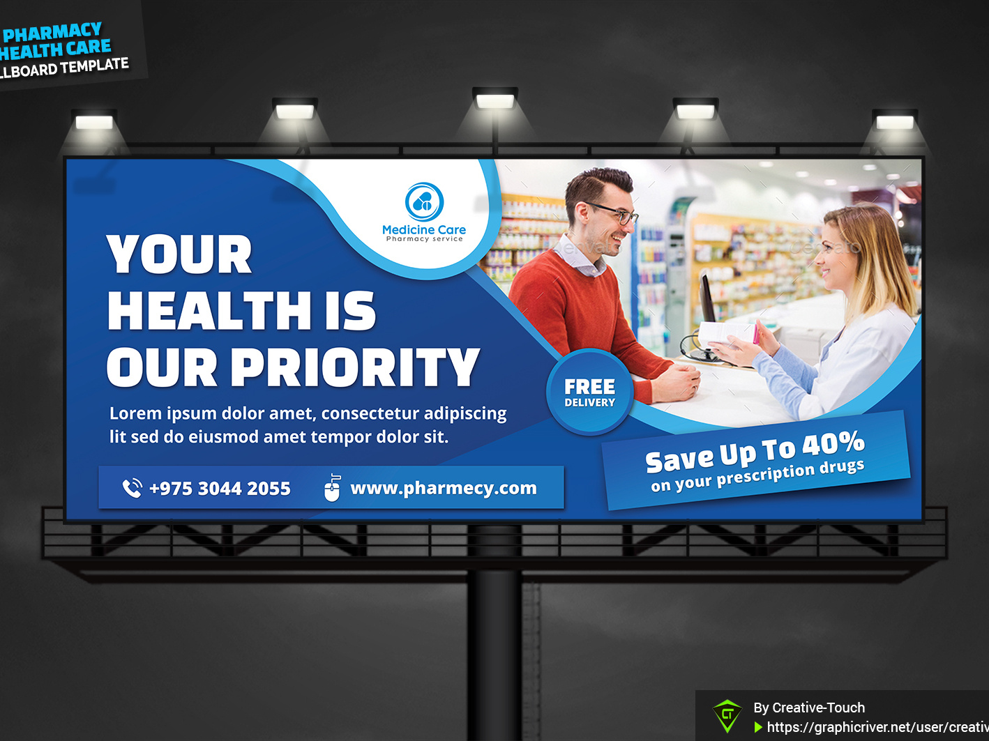 Pharmacy Medical Care Billboard by Nurul Abser on Dribbble