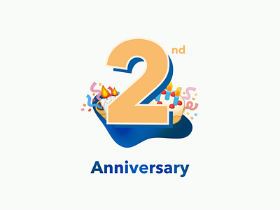 2nd Anniversary Graphic anniversary celebrate corporate design festive graphic design marketing