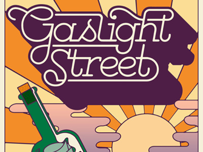 Gaslight Street logo monoline poster script