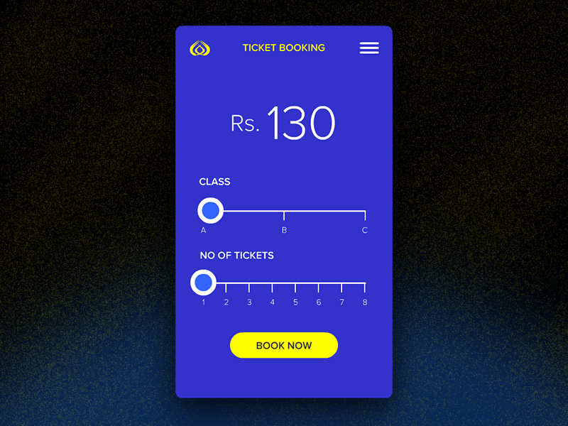 Ticket Booking Mobile App app slider mobile app slider bounce effect