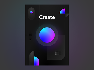 Create — Abstract poster abstract dark neon poster simple