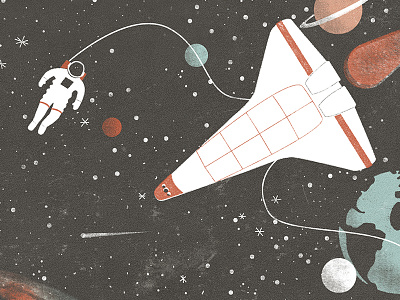 · exploring the space · astronaut digital art drawing exploring the space illustration space stars