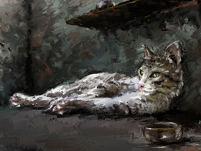 Cat cat digital painting