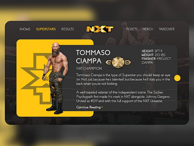 NXT Superstar Concept landing page ui ui design ux