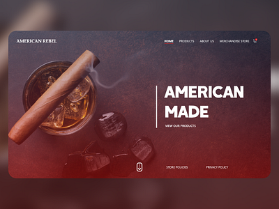 American Rebel Cigar Co. landing page ui ui design ux
