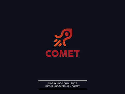Comet - 1/50 day logo challenge challenge comet logo rocket ship