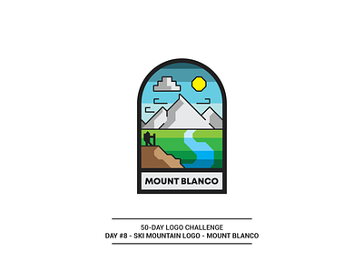 50 Day Logo Challenge - Mount Blanco 50 day challenge 50dlc challenge logo mount mountains patch scenery ski
