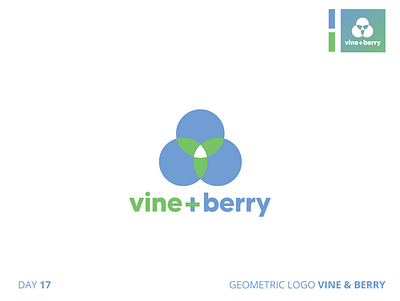 vine + berry - geometric logo 50 day challenge 50dlc blue blueberry branding challenge geometric green leaves logo transparent