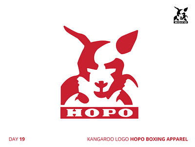 HOPO Boxing Apparel 50 day challenge 50dlc black boxing branding challenge design illustration kangaroo logo red vector white