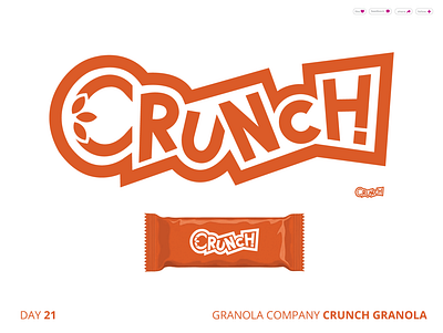 CRUNCH Granola - 21/50 branding crunch crunch granola food logo orange