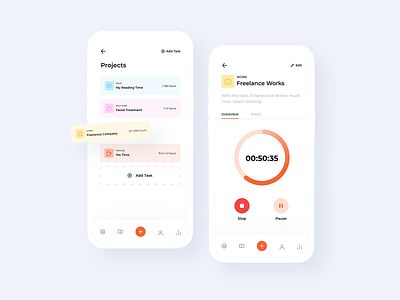 Productivity Time Tracker App app application mobile app mobile app design mobile design time time tracker tracker tracker app