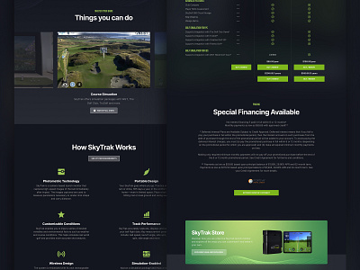 Golf Simulation Product Detail Page golf golf club golfing landing landingpage product sport sports