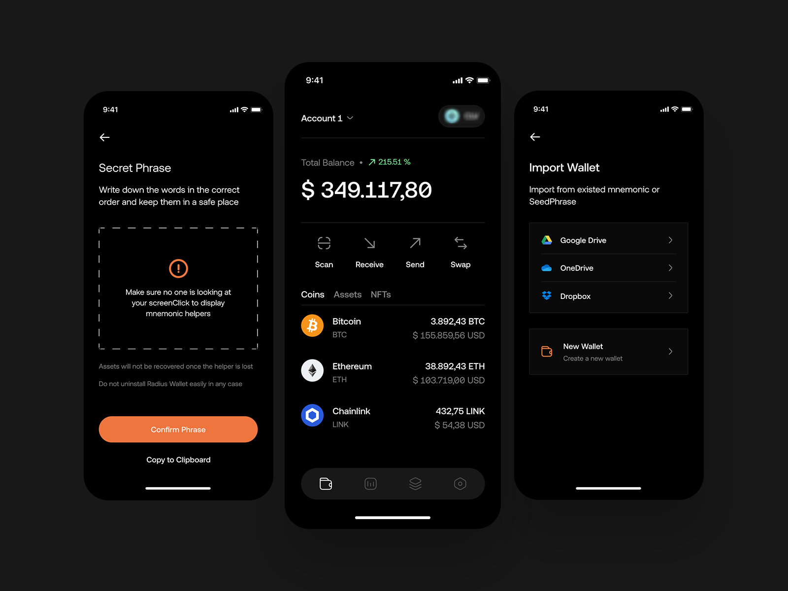 Crypto Wallet - Mobile App by Melek on Dribbble