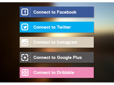 Connect to... (Free PSD) facebook instagram google plus dribbble psd free freebie icon social clean twitter