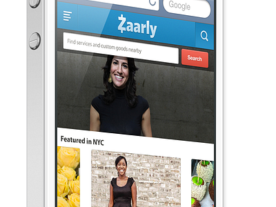 Zaarly responsive homepage design