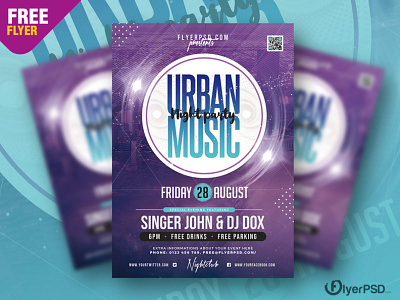 Urban Night Music Party Flyer PSD club flyer flyer flyer psd free flyer free psd music flyer music party party flyer photoshop poster psd psd flyer template urban party