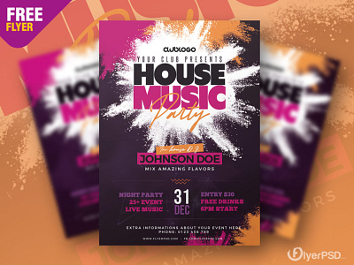House Music Party Flyer PSD Template flyer flyer psd free free flyer free psd freepsd graphicdesign house party party flyer photoshop poster psd psd flyer