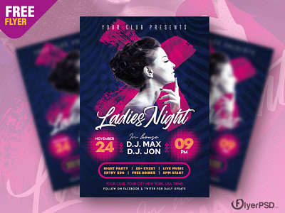 Ladies Night Club Party Flyer PSD creative flyer flyer flyer psd free free flyer free psd freepsd graphic design ladies night party flyer photoshop psd psd flyer