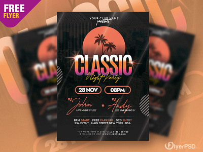 Classic Music Party Flyer PSD flyer flyer psd free free flyer free psd graphicdesign night party flyer party flyer party flyers photoshop psd psd flyer psd template