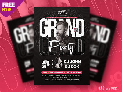 Grand Party Event Flyer PSD Template design flyer flyer psd free flyer free psd grand party graphic design party flyer photoshop poster psd psd flyer