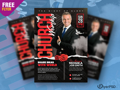 Church Worship Event Flyer PSD