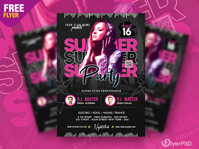Awesome Summer Club Party Flyer PSD flyer flyer psd free free flyer free psd party flyer photoshop poster psd psd flyer psd flyers summer party