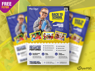 School Kids Admission Open Flyer PSD Template flyer flyer psd free free flyer free psd photoshop psd psd flyer psd template school school admission school flyer template