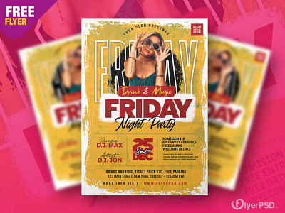 Ladies Friday Party Flyer PSD Template creative design flyer flyer psd free free flyer free psd night party party flyer photoshop psd psd flyer template