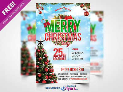 Christmas Party Flyer PSD Template christmas christmas flyer download flyer flyer psd free free psd freebie freepsd poster psd template