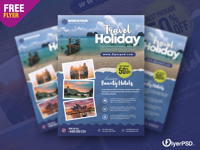 Free Travel Flyer Template PSD by Flyer PSD on Dribbble