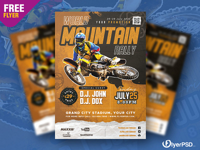 Motocross Rally Flyer PSD flyer flyer psd free free psd free psd flyer freebie freepsd moto rally motocross rally mountain rally photoshop poster psd