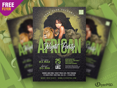 African Night Party Flyer PSD club flyer flyer flyer psd free free flyer free psd freepsd night party party flyer partyflyer photoshop psd flyer