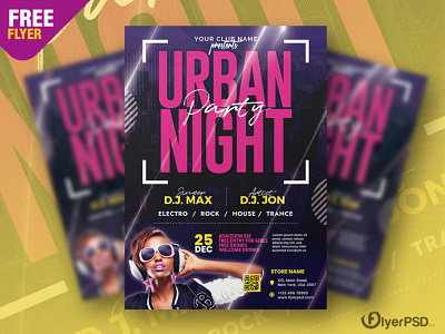 Urban Night Party Event Flyer PSD flyer flyer psd free flyer free psd freepsd party flyer photoshop poster psd flyer psd flyers template urban night urban party