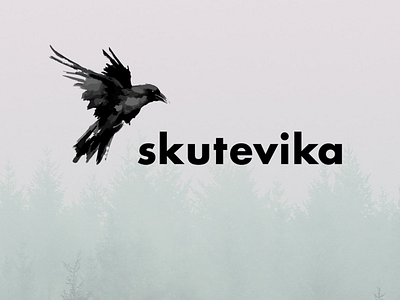 Logo test with skutevika branding logo raven skutevika